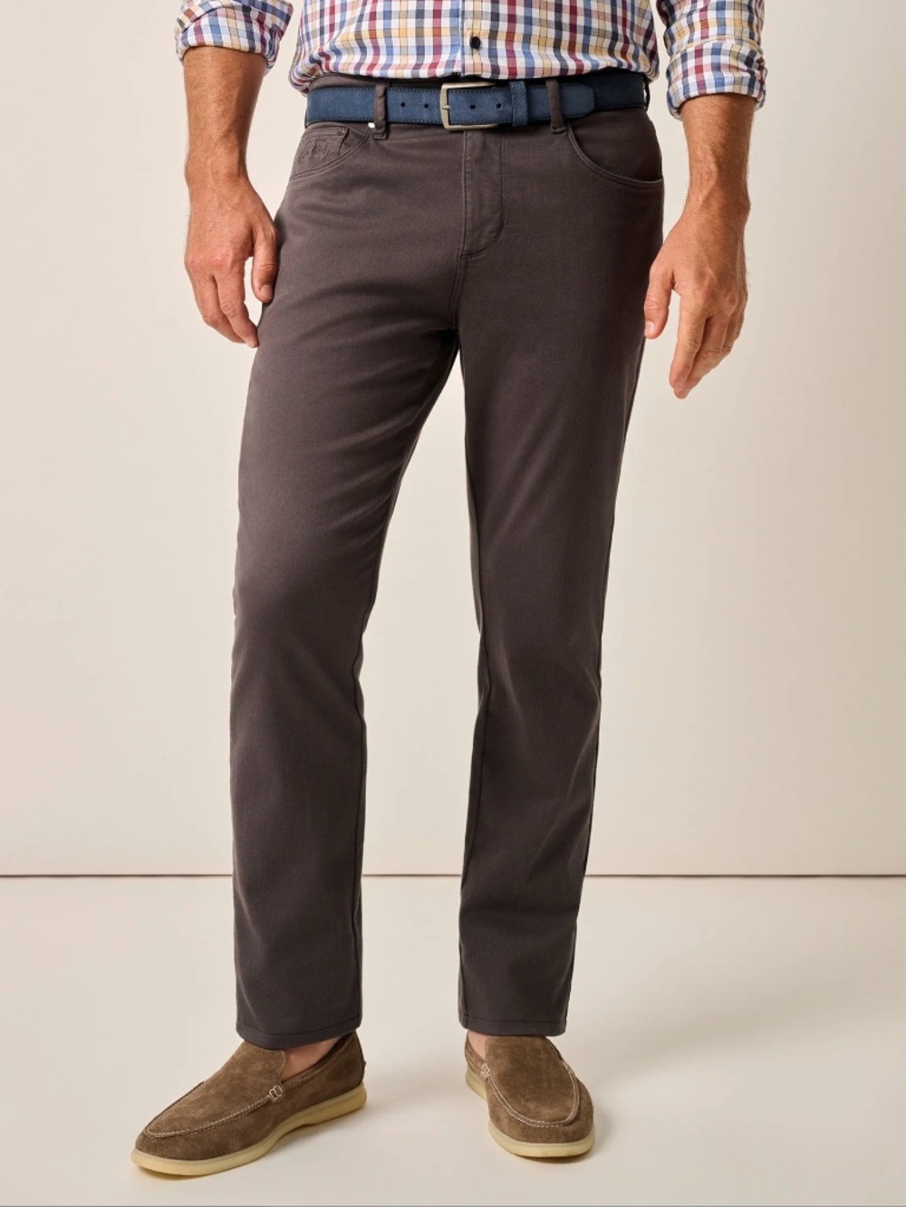 Johnnie-O Newport 5-Pocket Cotton Pant in Charcoal size 34